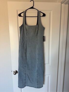 Justify Light Blue Denim Midi Tank Dress